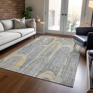 Piper Looms Chantille Geometric ACN1590 Gray Machine Washable Area Rug Lifestyle Image Feature
