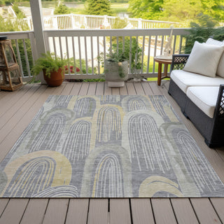 Piper Looms Chantille Geometric ACN1590 Gray Machine Washable Area Rug Outdoor Lifestyle Image Feature