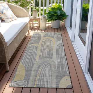 Piper Looms Chantille Geometric ACN1590 Gray Machine Washable Area Rug Runner Outdoor Lifestyle Image Feature