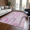 Piper Looms Chantille Geometric ACN1592 Pink Machine Washable Area Rug Lifestyle Image Feature