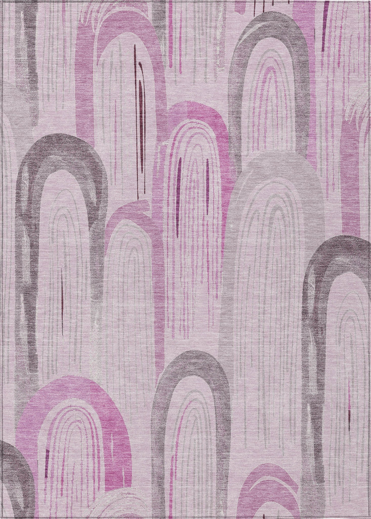 Piper Looms Chantille Geometric ACN1592 Pink Machine Washable Area Rug main image