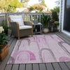 Piper Looms Chantille Geometric ACN1592 Pink Machine Washable Area Rug Outdoor Lifestyle Image Feature