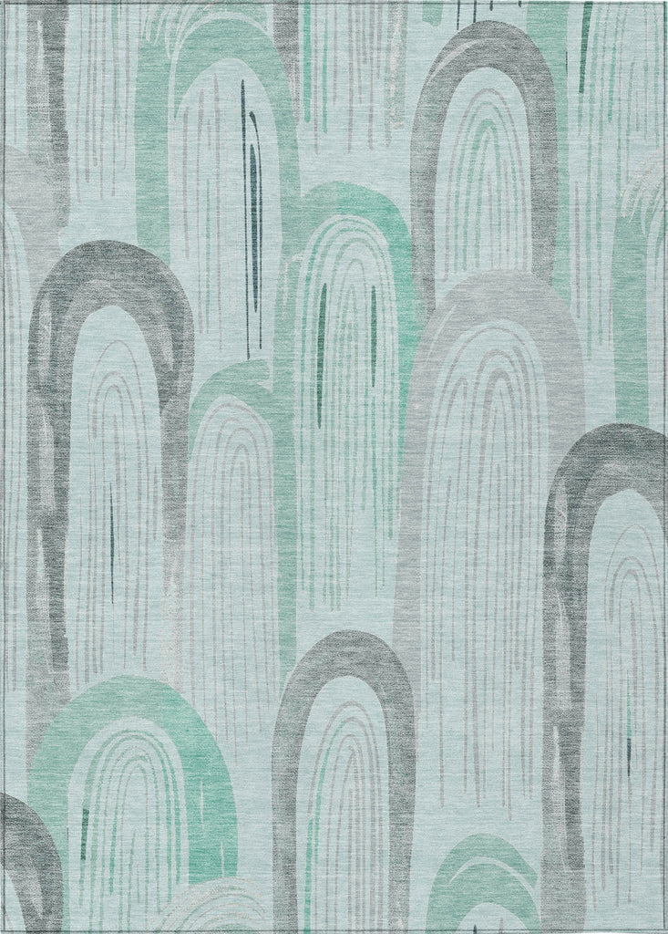 Piper Looms Chantille Geometric ACN1593 Seafoam Machine Washable Area Rug main image