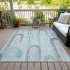 Piper Looms Chantille Geometric ACN1593 Seafoam Machine Washable Area Rug Outdoor Lifestyle Image Feature