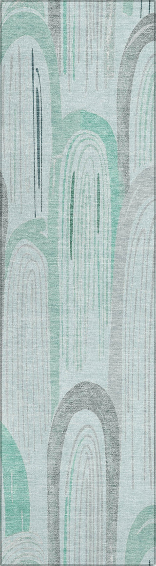 Piper Looms Chantille Geometric ACN1593 Seafoam Machine Washable Area Rug Runner Main Image