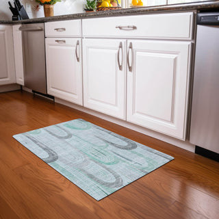 Piper Looms Chantille Geometric ACN1593 Seafoam Machine Washable Area Rug Scatter Lifestyle Image Feature