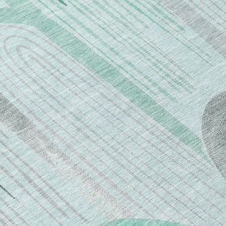 Piper Looms Chantille Geometric ACN1593 Seafoam Machine Washable Area Rug Swatch Image