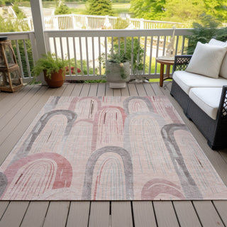 Piper Looms Chantille Geometric ACN1595 Salmon Machine Washable Area Rug Outdoor Lifestyle Image Feature