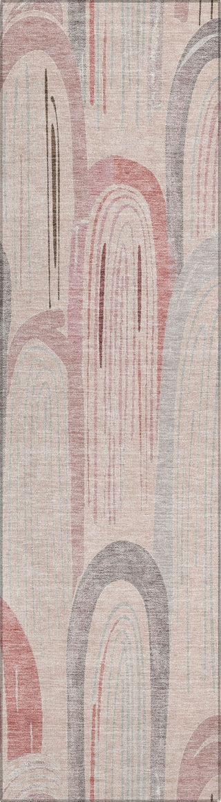 Piper Looms Chantille Geometric ACN1595 Salmon Machine Washable Area Rug Runner Main Image