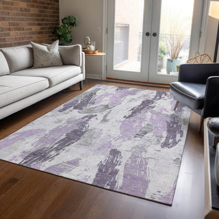 Piper Looms Chantille Modern ACN1599 Lavender Machine Washable Area Rug Lifestyle Image Feature