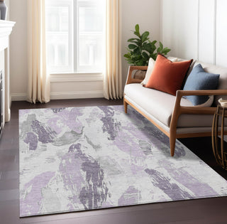 Piper Looms Chantille Modern ACN1599 Lavender Machine Washable Area Rug Lifestyle Image Feature