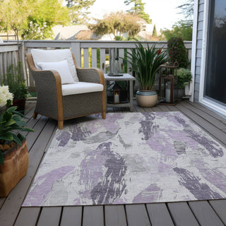 Piper Looms Chantille Modern ACN1599 Lavender Machine Washable Area Rug Outdoor Lifestyle Image Feature