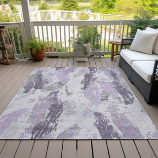 Piper Looms Chantille Modern ACN1599 Lavender Machine Washable Area Rug Outdoor Lifestyle Image Feature