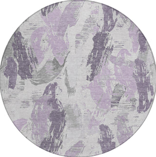 Piper Looms Chantille Modern ACN1599 Lavender Machine Washable Area Rug Round Main Image