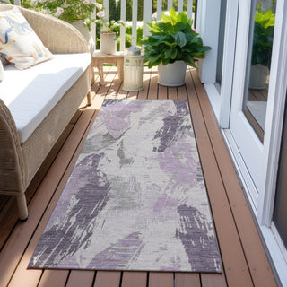 Piper Looms Chantille Modern ACN1599 Lavender Machine Washable Area Rug Runner Outdoor Lifestyle Image Feature