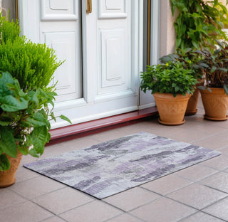 Piper Looms Chantille Modern ACN1599 Lavender Machine Washable Area Rug Scatter Outdoor Lifestyle Image Feature