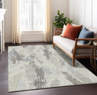Piper Looms Chantille Modern ACN1602 Taupe Machine Washable Area Rug Lifestyle Image Feature