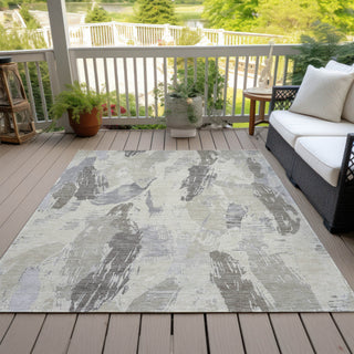 Piper Looms Chantille Modern ACN1602 Taupe Machine Washable Area Rug Outdoor Lifestyle Image Feature