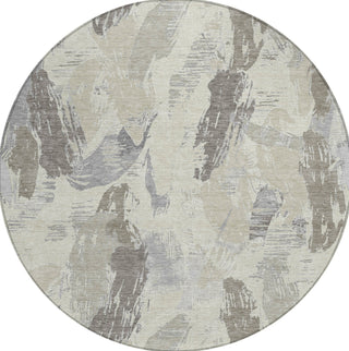 Piper Looms Chantille Modern ACN1602 Taupe Machine Washable Area Rug Round Main Image