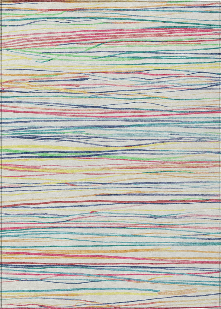 Piper Looms Chantille Stripes ACN1604 Ivory Machine Washable Area Rug main image