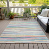 Piper Looms Chantille Stripes ACN1604 Ivory Machine Washable Area Rug Outdoor Lifestyle Image Feature