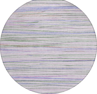 Piper Looms Chantille Stripes ACN1605 Lavender Machine Washable Area Rug Round Main Image