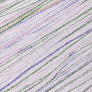 Piper Looms Chantille Stripes ACN1605 Lavender Machine Washable Area Rug Swatch Image