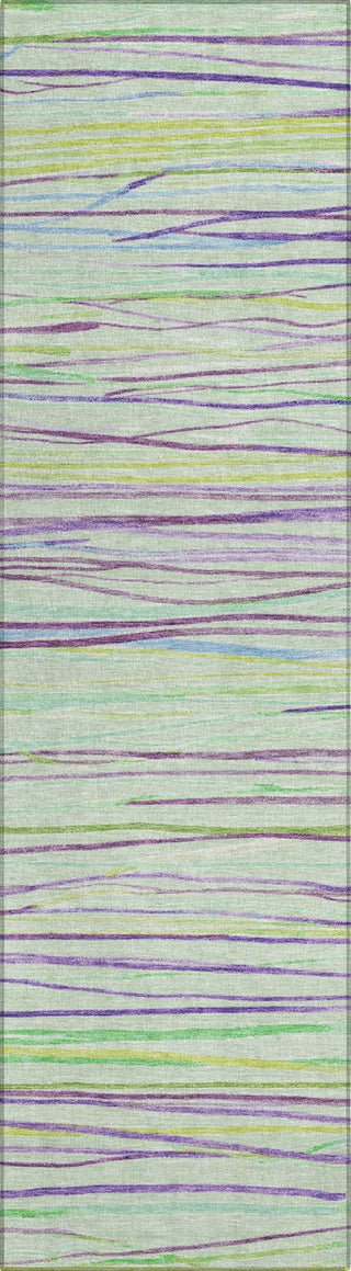 Piper Looms Chantille Stripes ACN1606 Mint Machine Washable Area Rug Runner Main Image