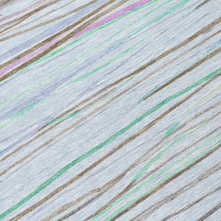 Piper Looms Chantille Stripes ACN1608 Sky Machine Washable Area Rug Swatch Image