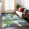 Piper Looms Chantille Geometric ACN1609 Blue Machine Washable Area Rug Lifestyle Image Feature