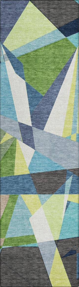 Piper Looms Chantille Geometric ACN1609 Blue Machine Washable Area Rug Runner Main Image