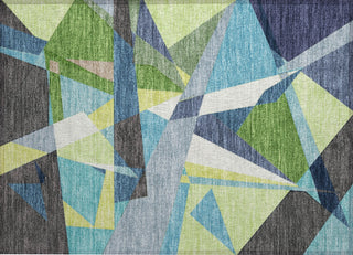 Piper Looms Chantille Geometric ACN1609 Blue Machine Washable Area Rug Scatter Main Image