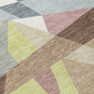 Piper Looms Chantille Geometric ACN1610 Khaki Machine Washable Area Rug Swatch Image
