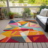 Piper Looms Chantille Geometric ACN1611 Orange Machine Washable Area Rug Outdoor Lifestyle Image Feature