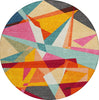 Piper Looms Chantille Geometric ACN1611 Orange Machine Washable Area Rug Round Main Image