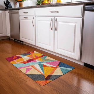 Piper Looms Chantille Geometric ACN1611 Orange Machine Washable Area Rug Scatter Lifestyle Image Feature