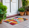 Piper Looms Chantille Geometric ACN1611 Orange Machine Washable Area Rug Scatter Outdoor Lifestyle Image Feature