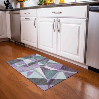 Piper Looms Chantille Geometric ACN1612 Purple Machine Washable Area Rug Scatter Lifestyle Image Feature