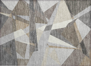 Piper Looms Chantille Geometric ACN1613 Taupe Machine Washable Area Rug Scatter Main Image