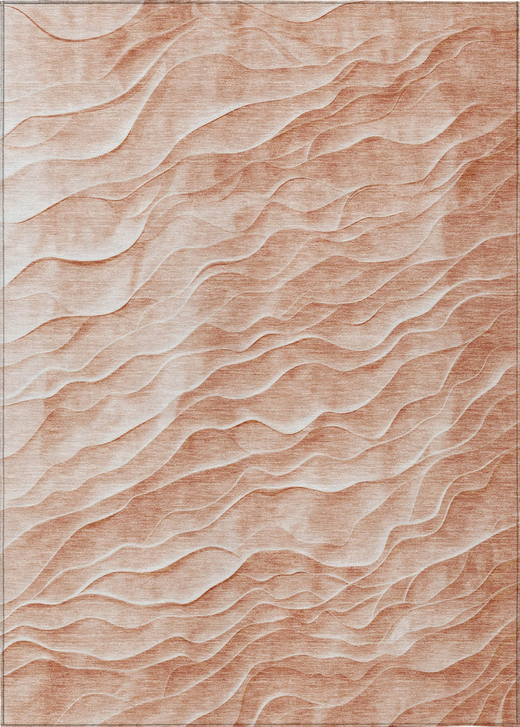 Piper Looms Chantille Waves ACN1615 Coral Machine Washable Area Rug main image