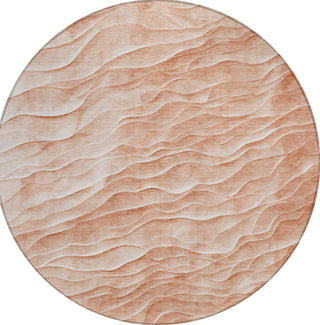 Piper Looms Chantille Waves ACN1615 Coral Machine Washable Area Rug Round Main Image