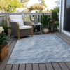 Piper Looms Chantille Waves ACN1616 Denim Machine Washable Area Rug Outdoor Lifestyle Image Feature