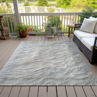 Piper Looms Chantille Waves ACN1617 Taupe Machine Washable Area Rug Outdoor Lifestyle Image Feature