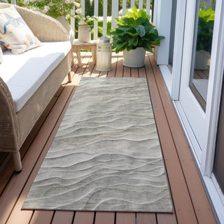 Piper Looms Chantille Waves ACN1617 Taupe Machine Washable Area Rug Runner Outdoor Lifestyle Image Feature