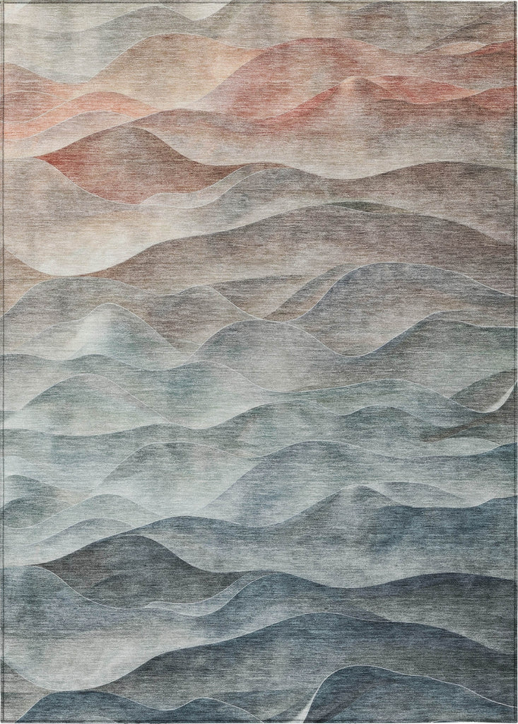 Piper Looms Chantille Waves ACN1618 Teal Machine Washable Area Rug main image