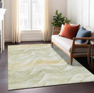 Piper Looms Chantille Waves ACN1619 Aloe Machine Washable Area Rug Lifestyle Image Feature