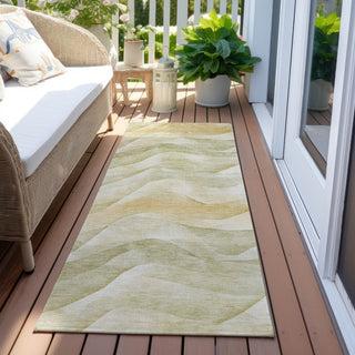 Piper Looms Chantille Waves ACN1619 Aloe Machine Washable Area Rug Runner Outdoor Lifestyle Image Feature