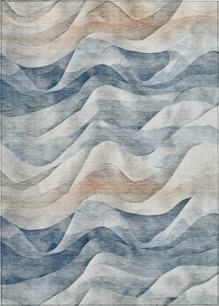 Piper Looms Chantille Waves ACN1620 Blue Machine Washable Area Rug main image