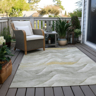 Piper Looms Chantille Waves ACN1622 Silver Machine Washable Area Rug Outdoor Lifestyle Image Feature