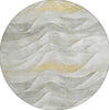 Piper Looms Chantille Waves ACN1622 Silver Machine Washable Area Rug Round Main Image